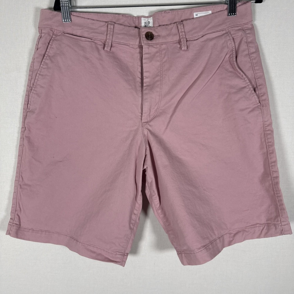 Gap 33 Essential Pink Khaki 10" Short With Secret Front Pocket
